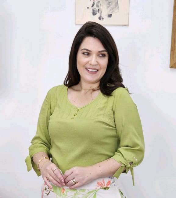 Blusa Viscose Verde manga 3/4
