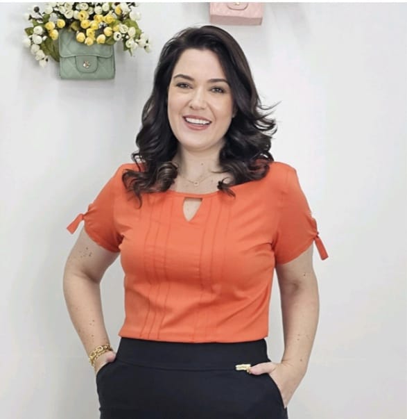 Blusa em Viscolinho com nervuras Laranja