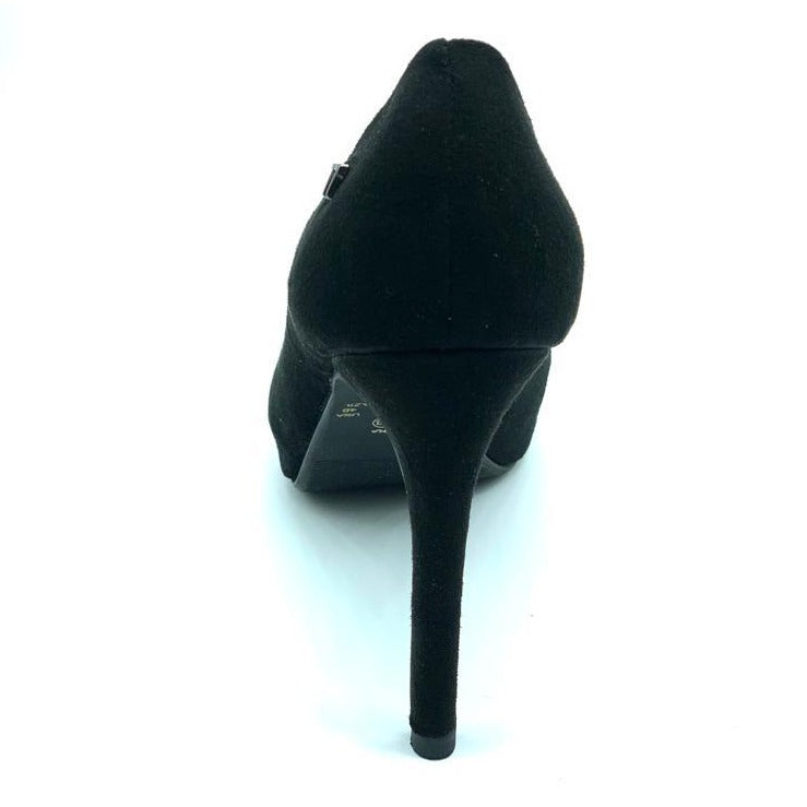 Peep Toe meia pata preto salto fino