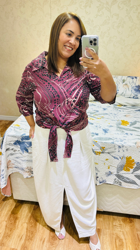 SAIA VISCOSE ALGODÃO CRU MIDI