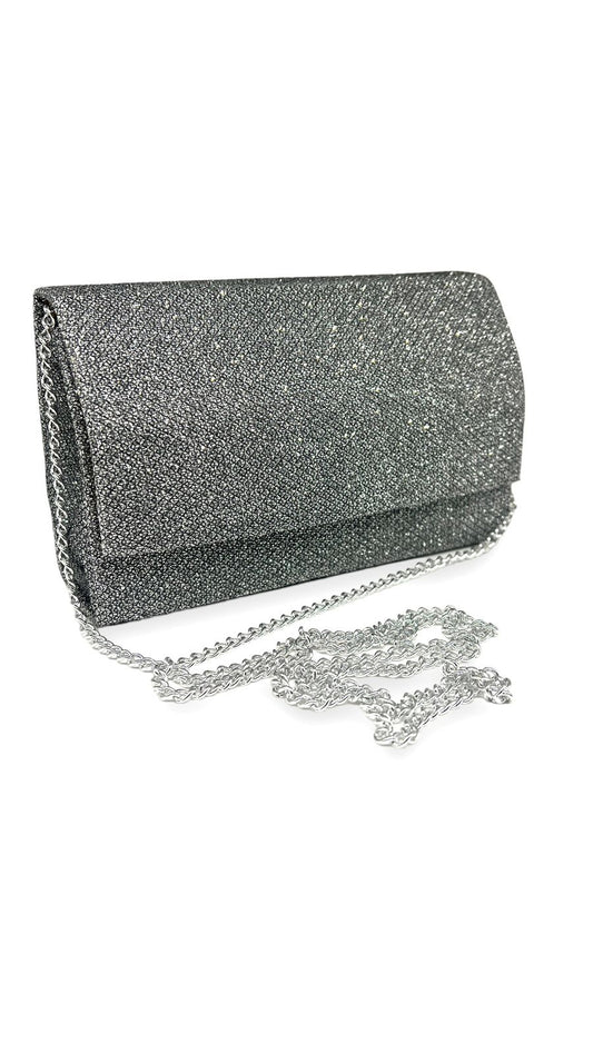 Bolsa Prata com Corrente cluth