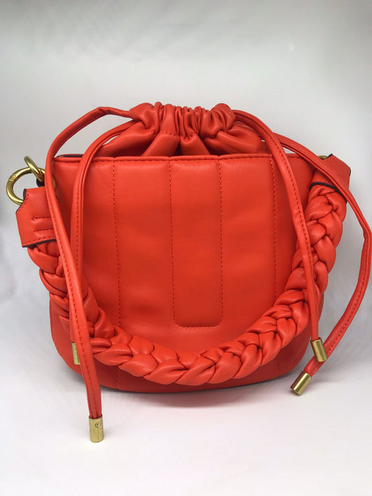 Bolsa Sacolinha Laranja com Alça Trançada