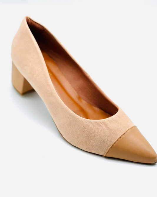 Scarpin Camurça Nude