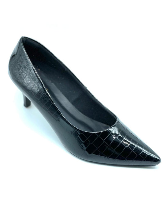 Scarpin Verniz Crocco Preto