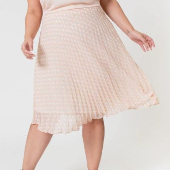 P220 SAIA MIDI PLUS SIZE PLISSADA NATURAL