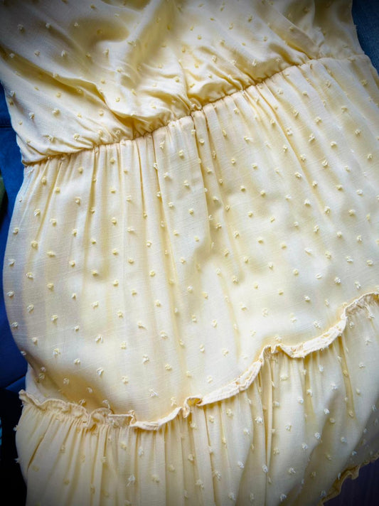 9902 Vestido Pipoquinha Amarelo