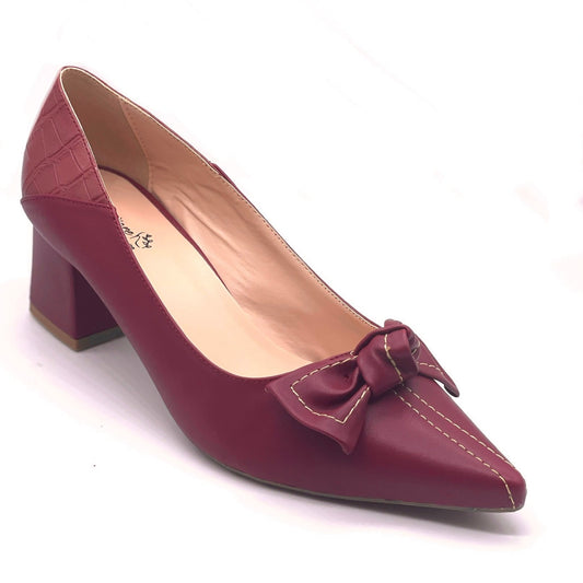 Scarpin pespontado vermerlho