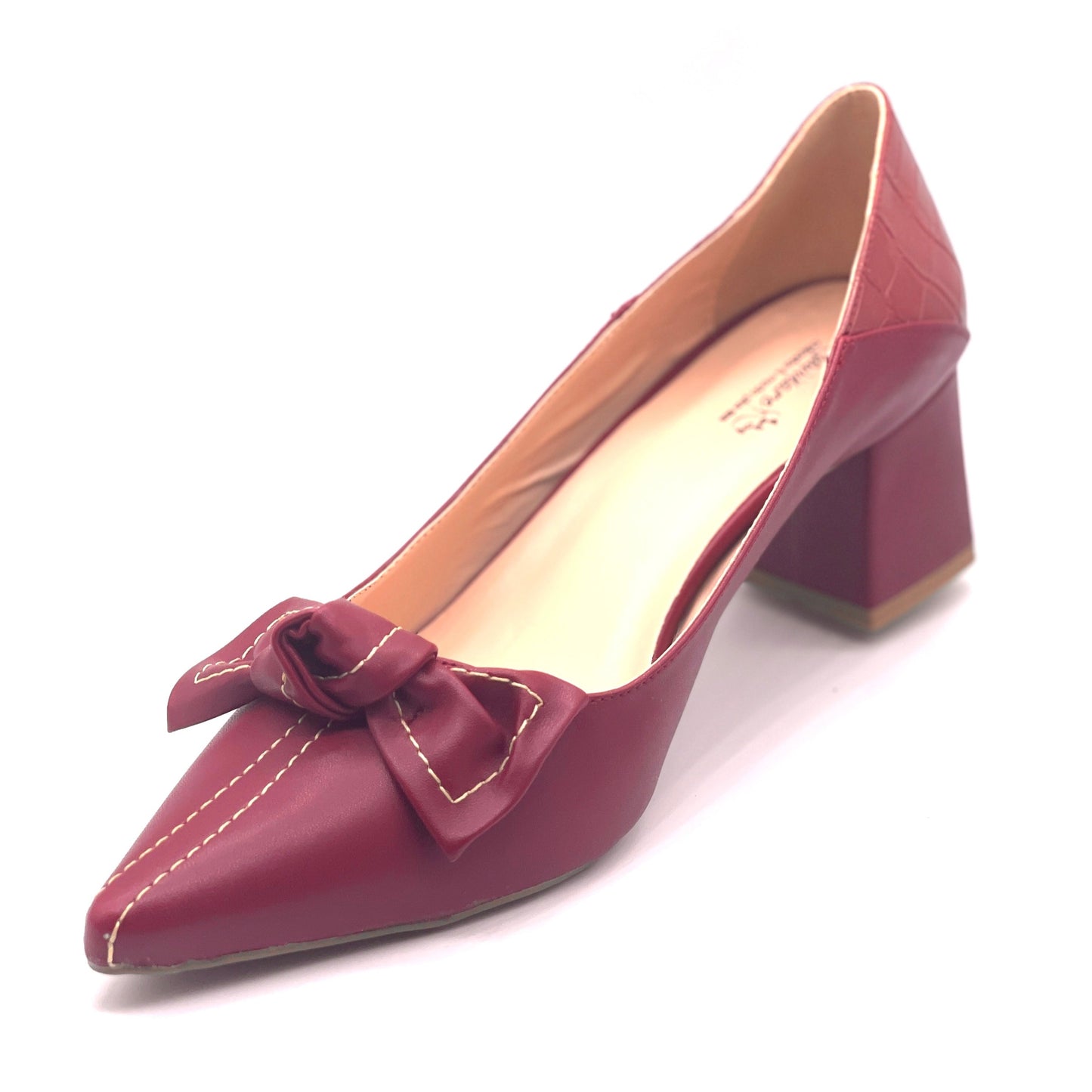 Scarpin pespontado vermerlho