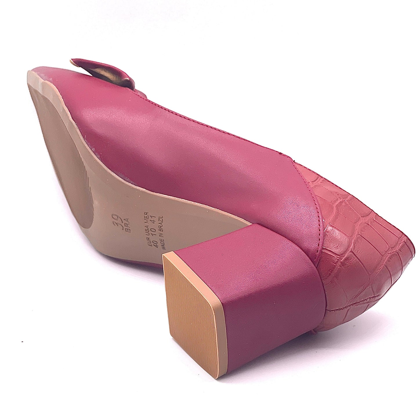 Scarpin pespontado vermerlho