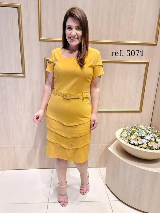 5071 Vestido Justo Linen Rayon