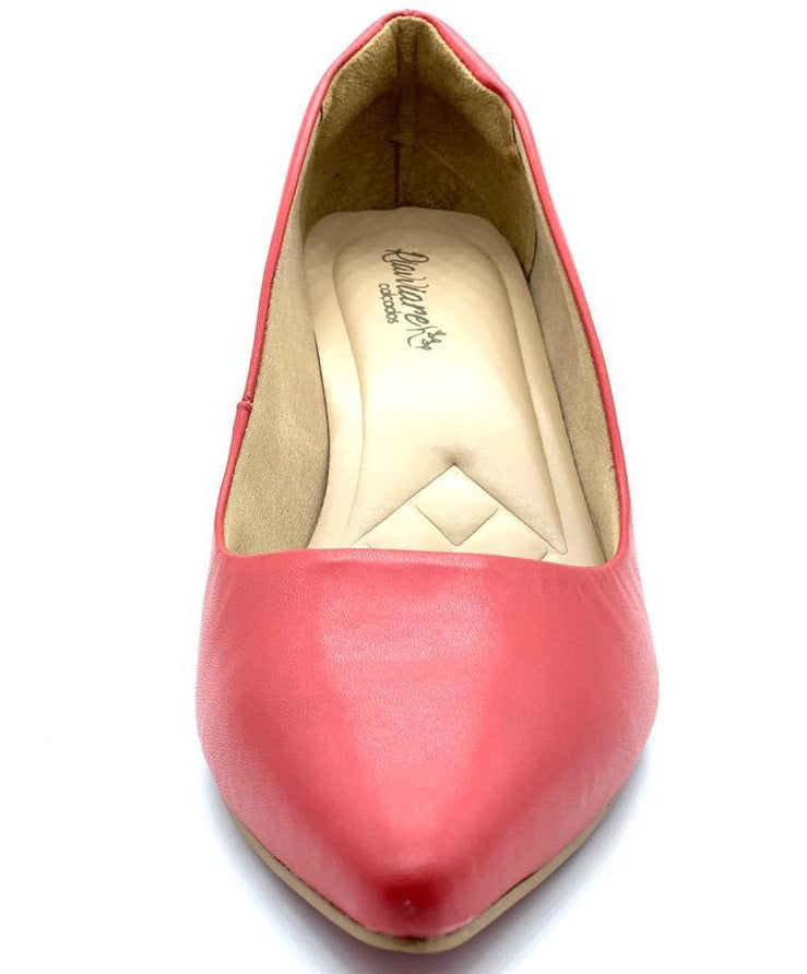 Scarpin vermelho em napa comfort premium salto bloco