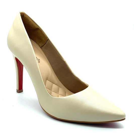 Scarpin pérola couro comfort premium salto fino