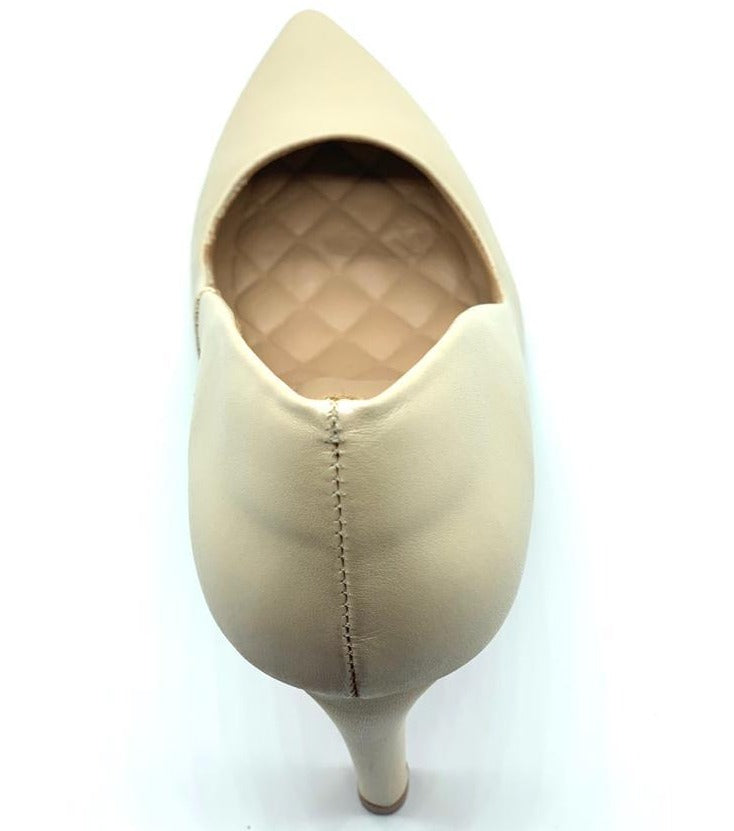 Scarpin pérola couro comfort premium salto fino