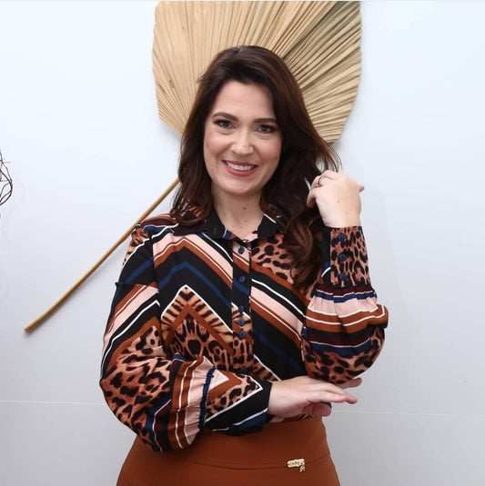 5214 Camisa Viscose Estampada