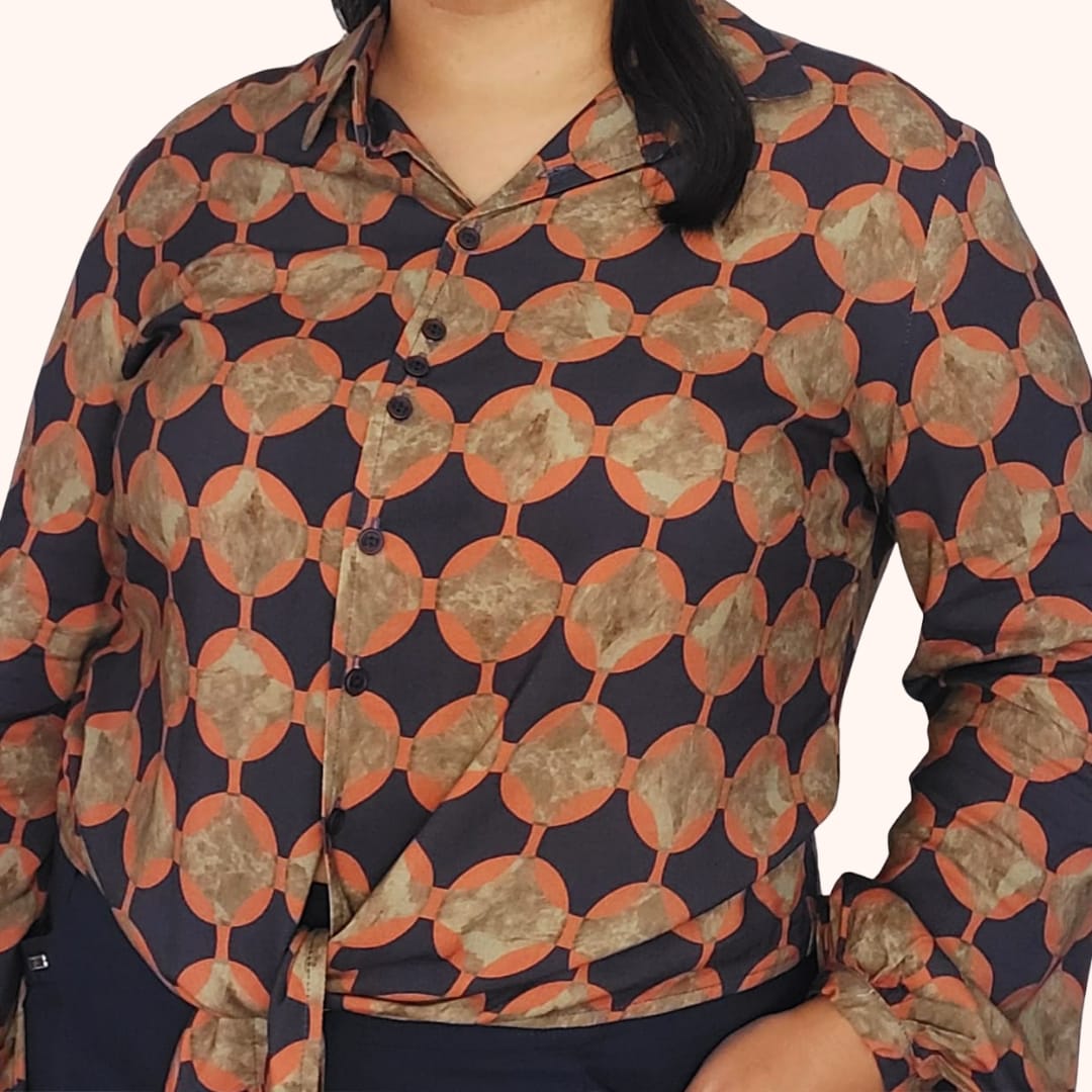 5204 Blusa de Amarrar Viscose Estampada