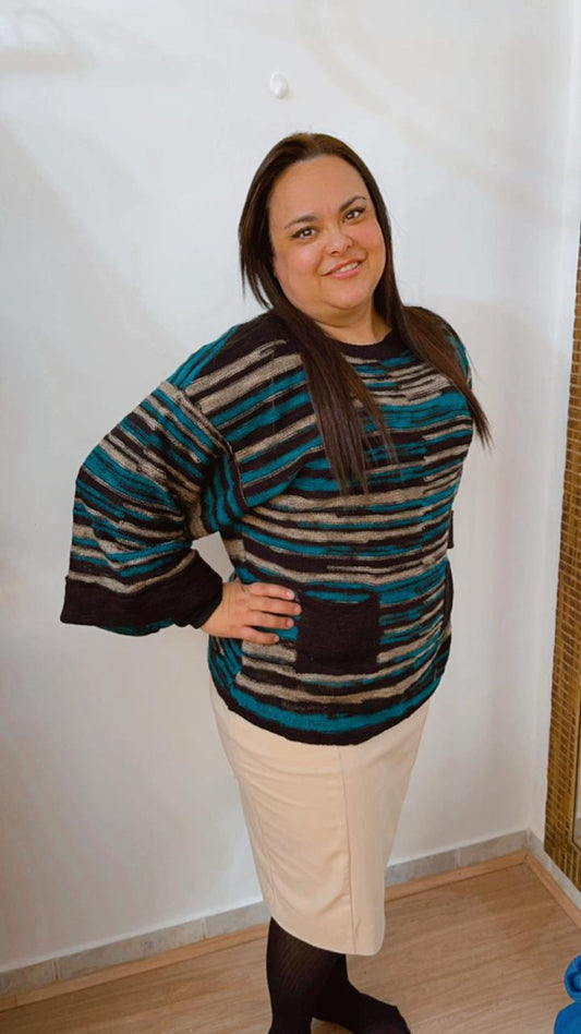 2008 Blusa Tricot Manga Larga