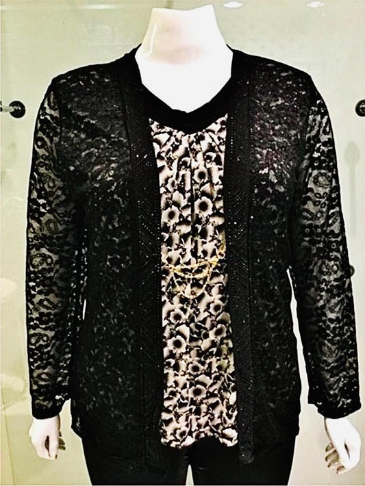 Blusa renda com corrente