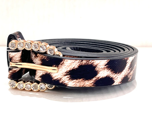 Cinto Animal Print marrom 107cm
