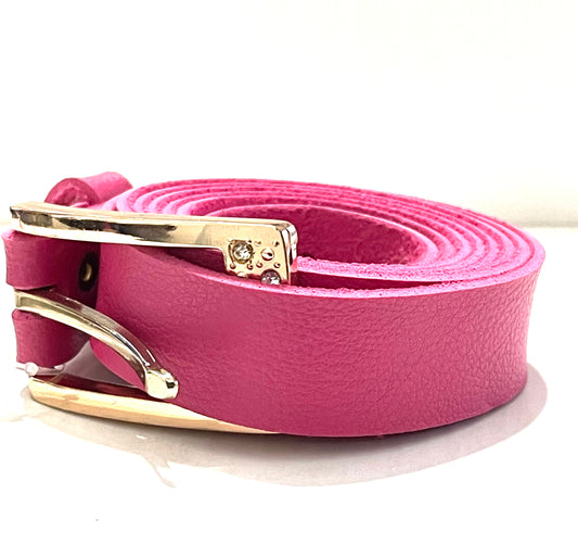 Cinto de Couro Sintético Pink 140cm