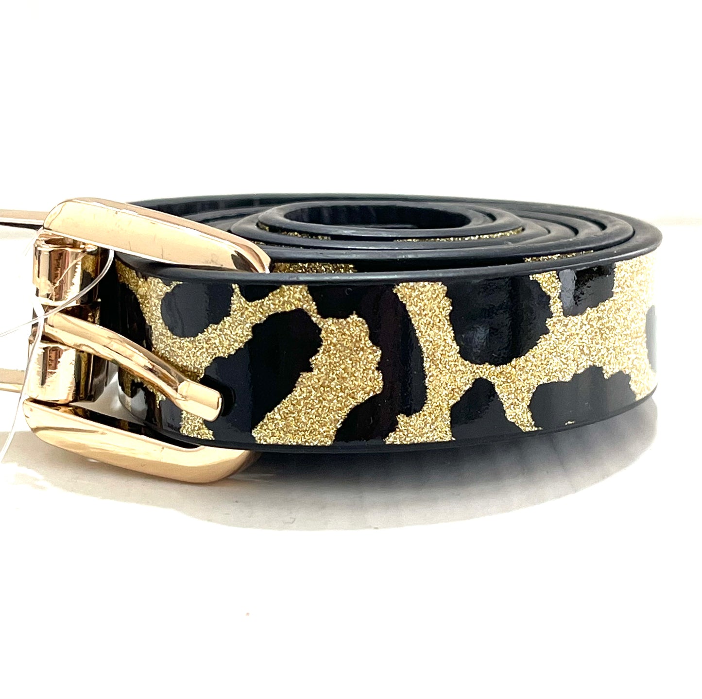 Cinto Animal Print dourado 107cm
