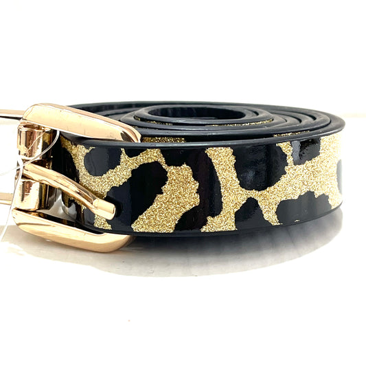 Cinto Animal Print dourado 107cm