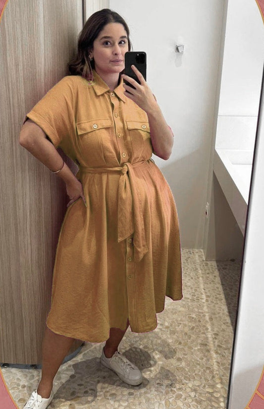 P396.19 Vestido Bege Amaru