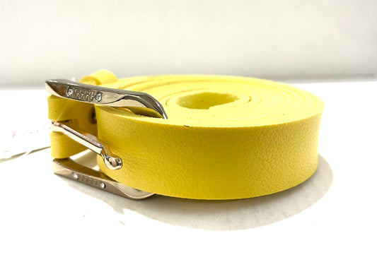 Cinto de Couro Sintético Amarelo 140cm