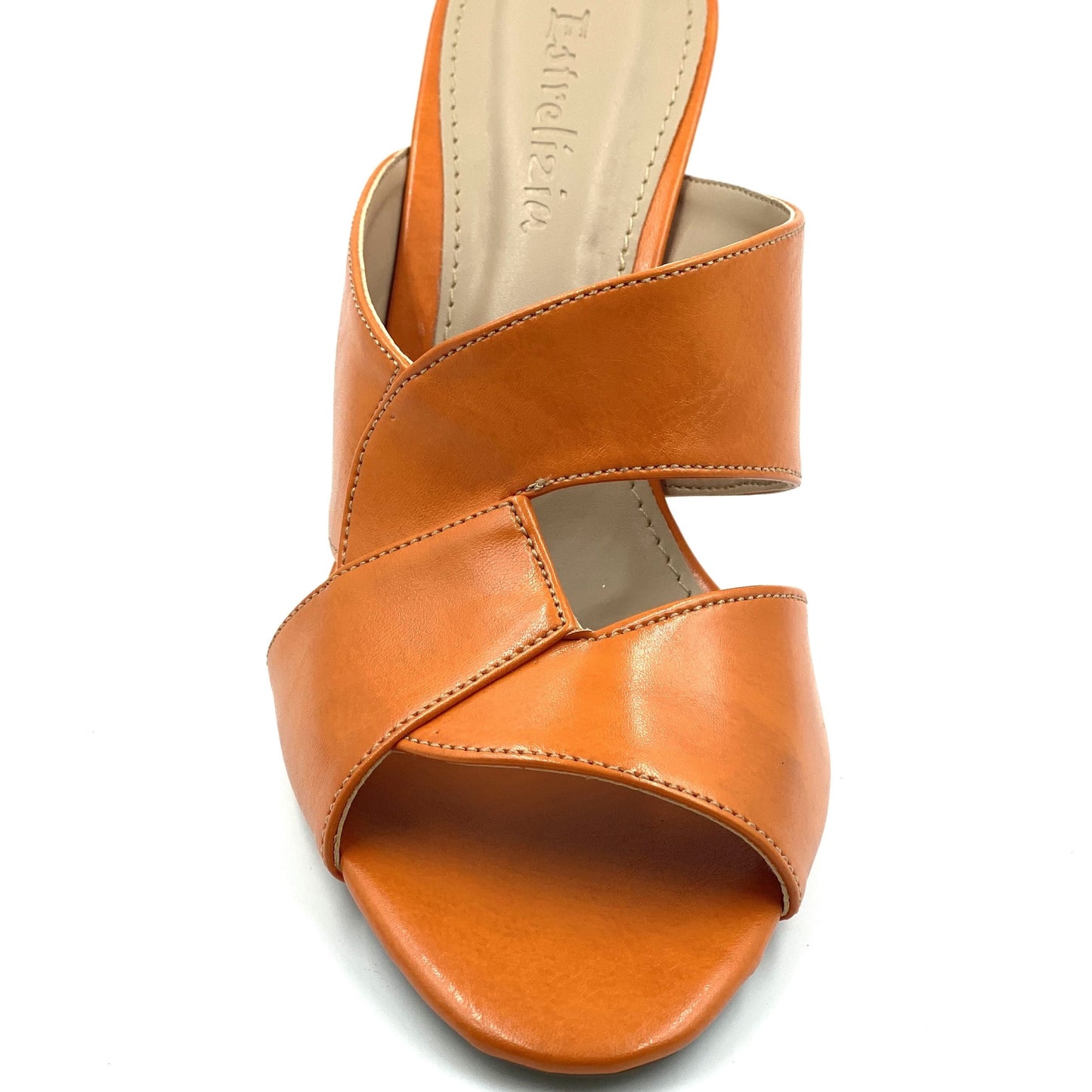 Tamanco laranja salto anabela